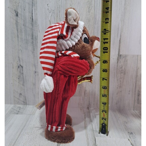 Animated Musical Rudolph Red Nosed Reindeer Playing Sax Christmas Decor Video - Picture 3 of 11